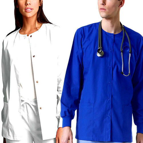 Medical Nursing Dental Long Sleeve Jackets Lab Coat Scrub Top Women Men Unisex
