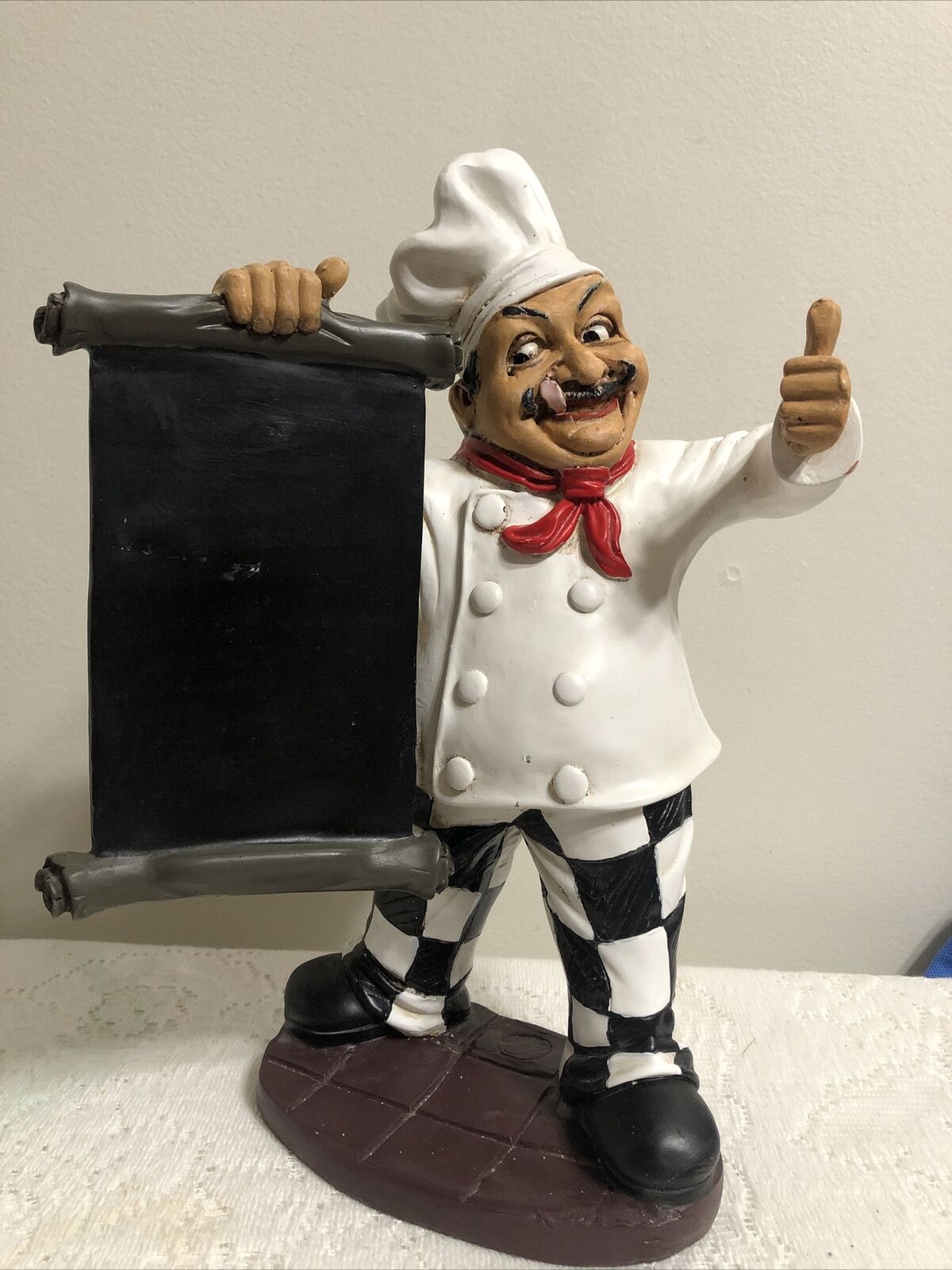 Chef Statue With Chalkboard Sign Kitchen Restaurant Decor